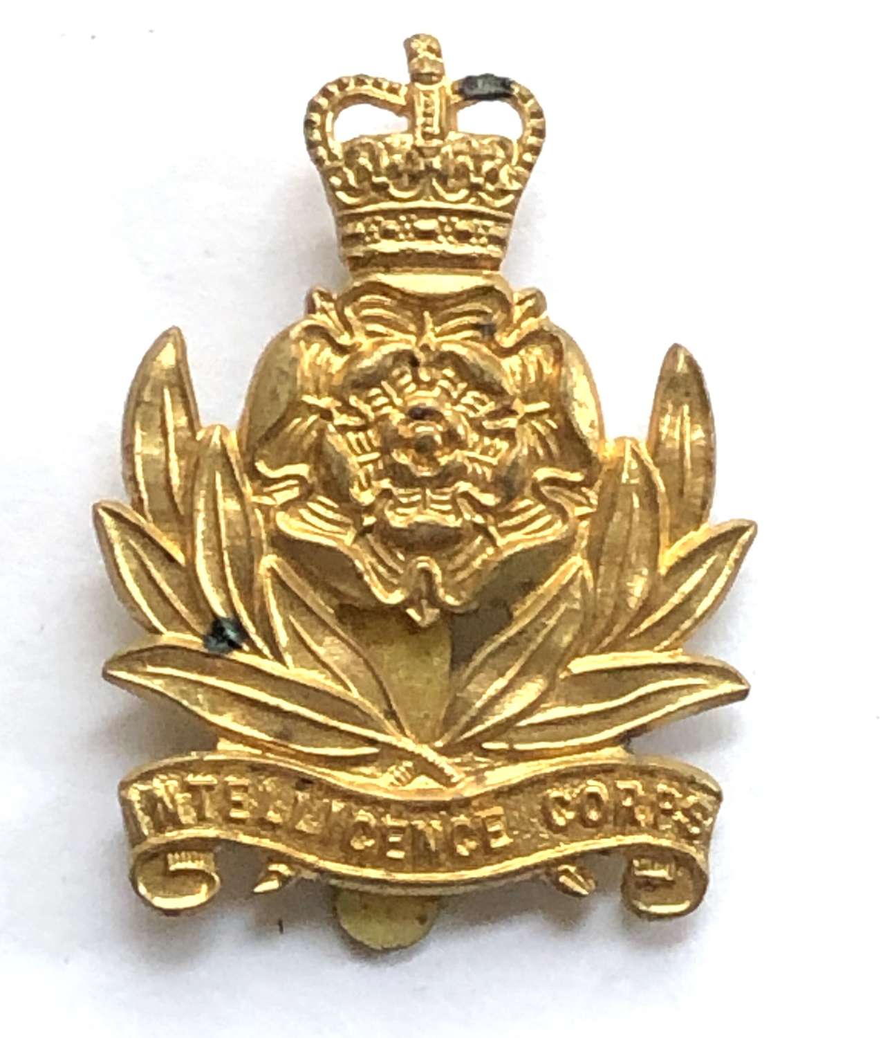 Intelligence Corps 1950's brass cap badge by Gaunt, London