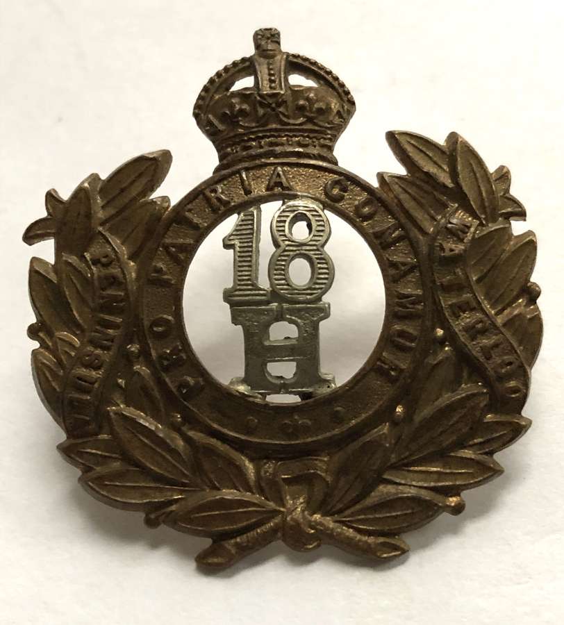 18th Hussars Edwardian cap badge circa 1901-04