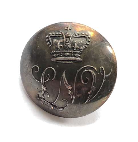 Loyal Nottingham Volunteers Georgian Officer's silvered coatee button