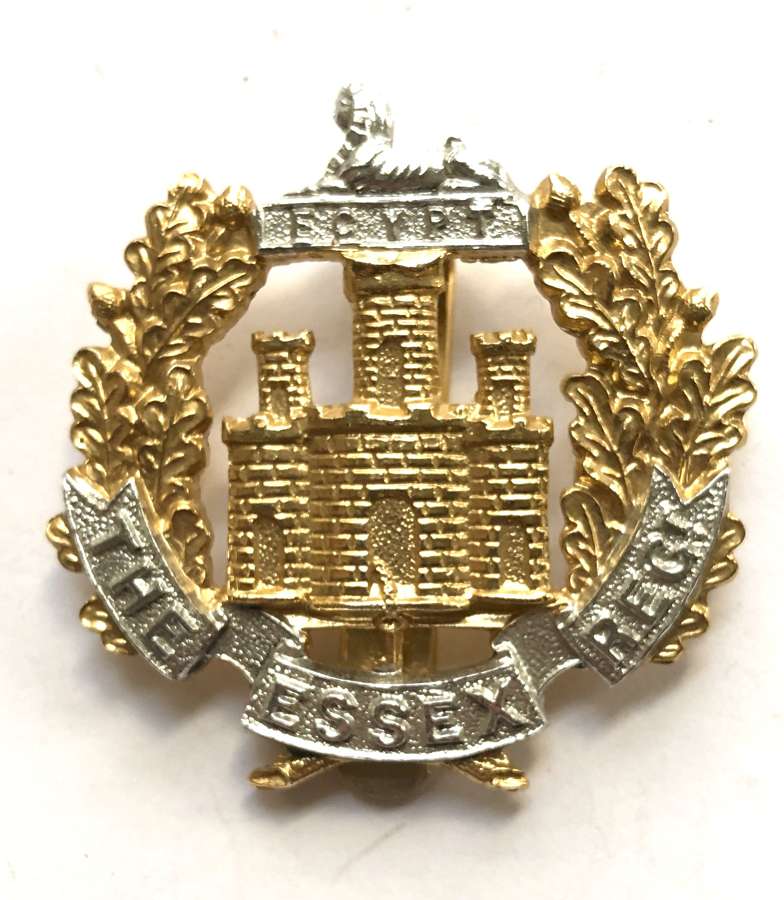 Essex Regiment anodised early 1950's cap badge by Dowler, Birmingham