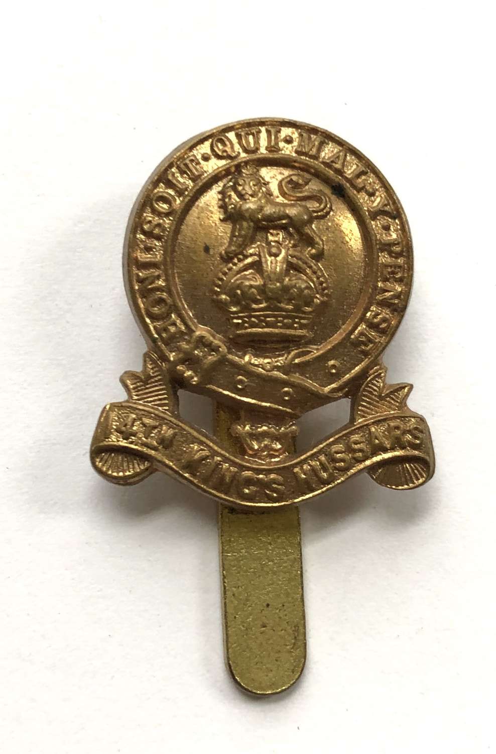 14th King's Hussars `WW1 field service cap badge