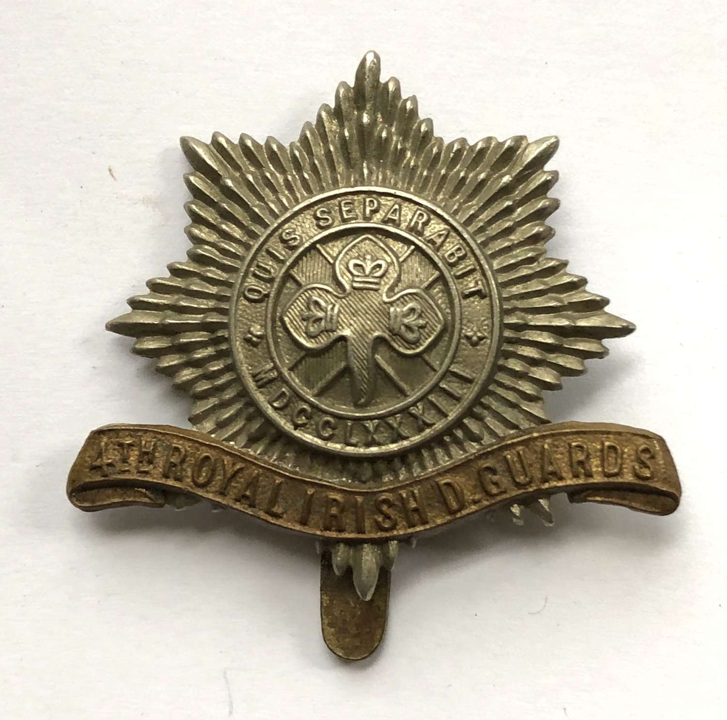 4th Royal Irish Dragoon Guards cap badge circa 1896-1922