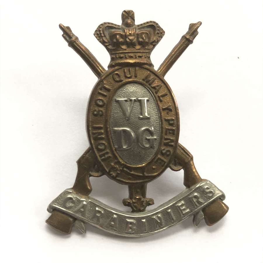 6th Dragoon Guards (Carabiniers) Victorian OR’s cap badge c1896-01