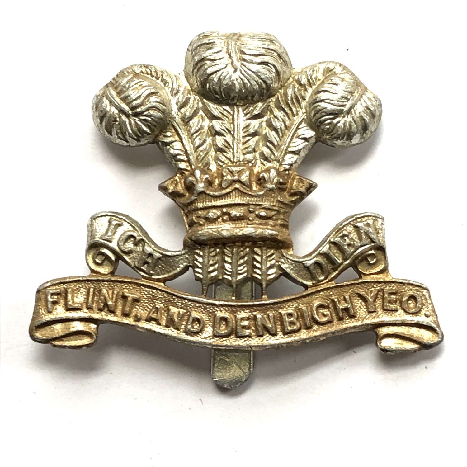 Welsh. Flint & Denbigh Yeomanry rare anodised cap badge