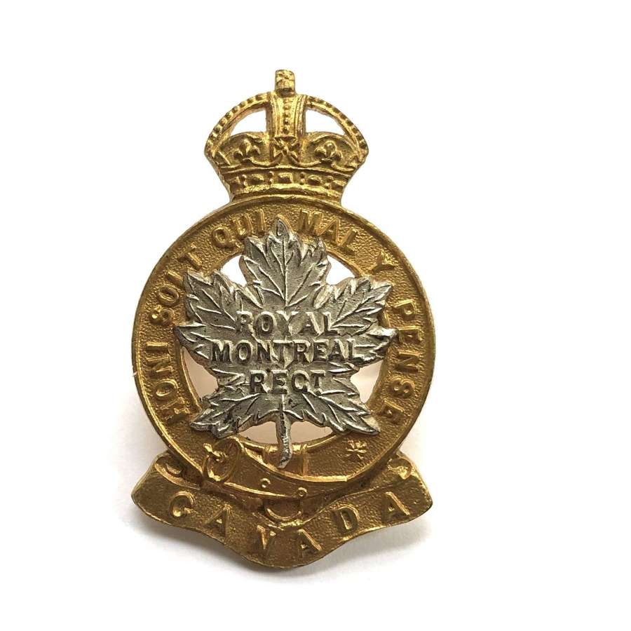 Canadian. Royal Montreal Regiment Officer's cap badge