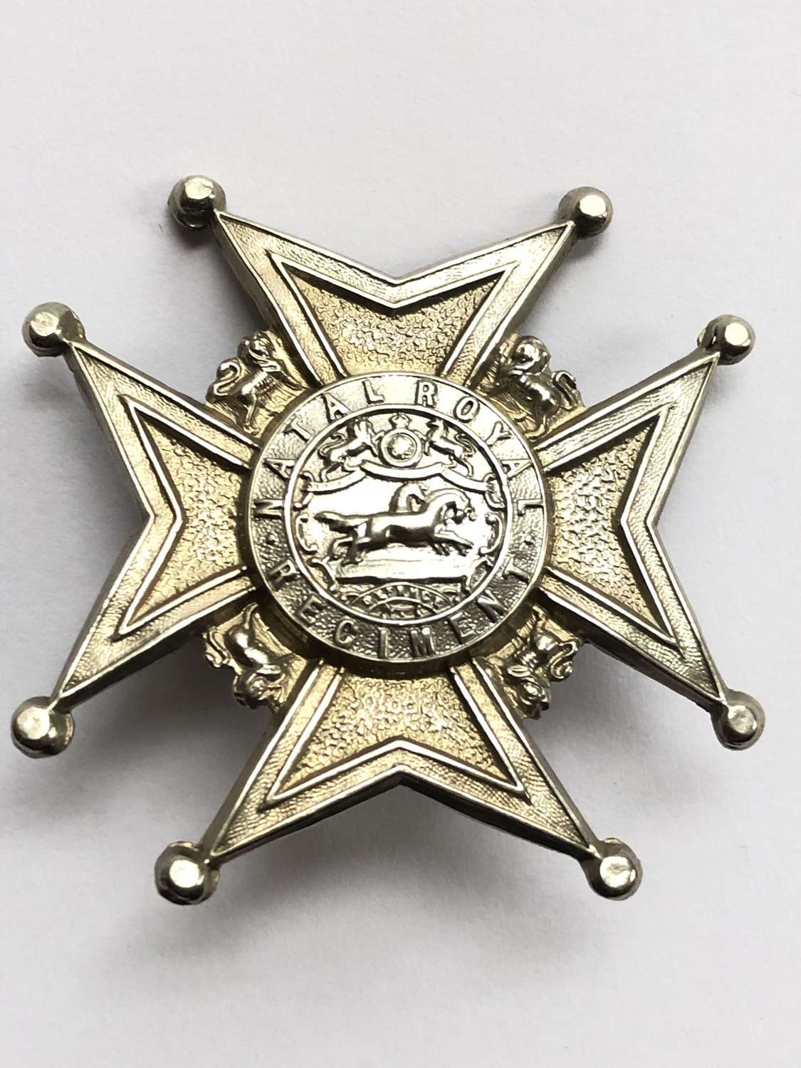 South African Natal Royal Regiment post 1902 head-dress badge