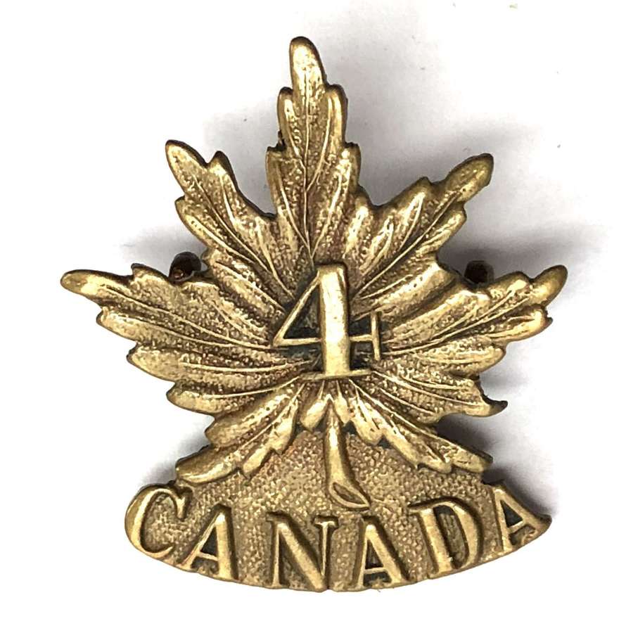 Canadian 4th Bn. CEF WW1 cap badge