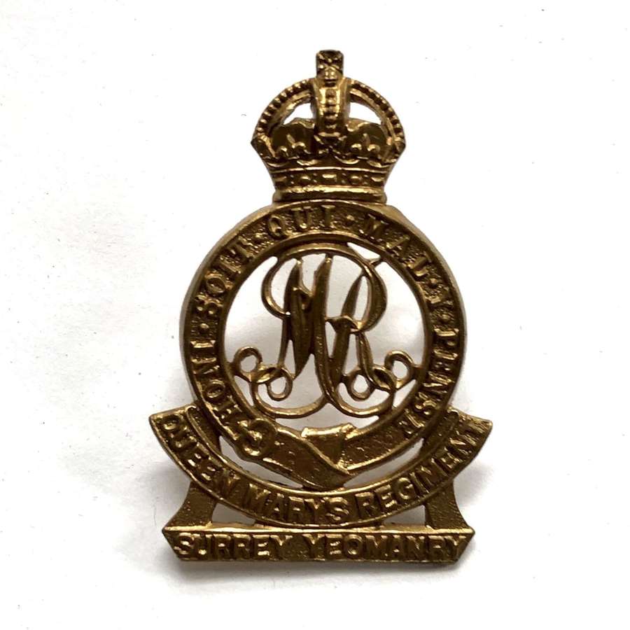 QMR Surrey Yeomanry pre 1953 cap badge