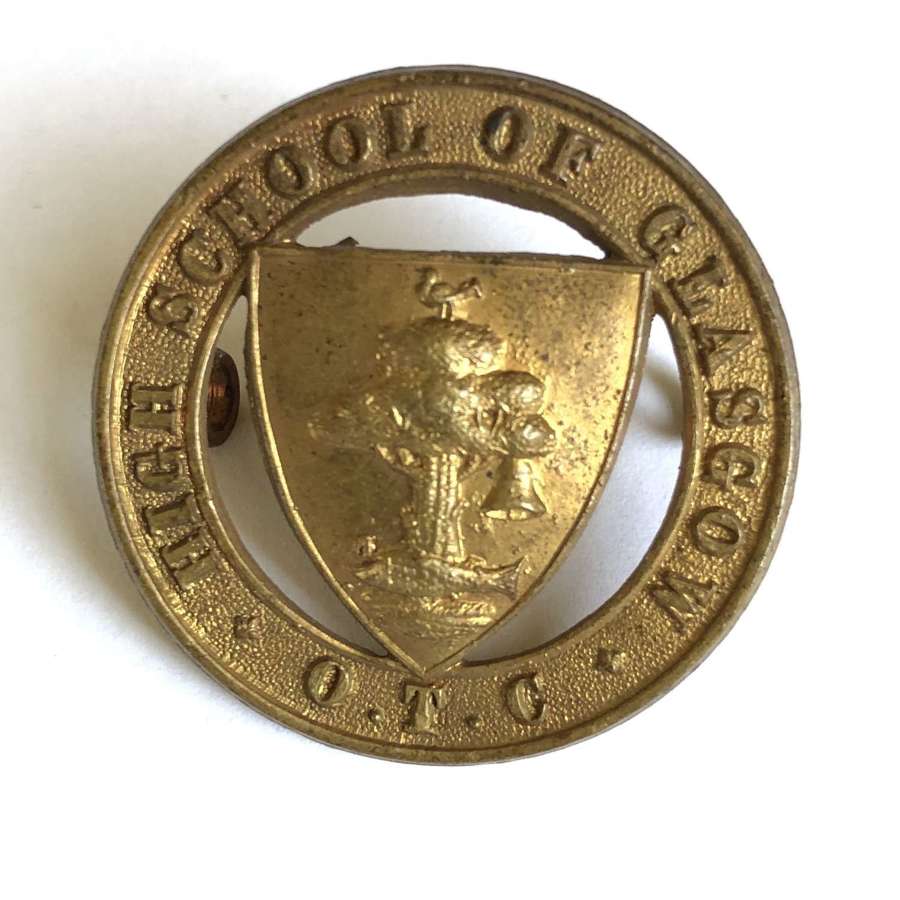 Scottish. High School of Glasgow OTC cap badge by JR Gaunt, London
