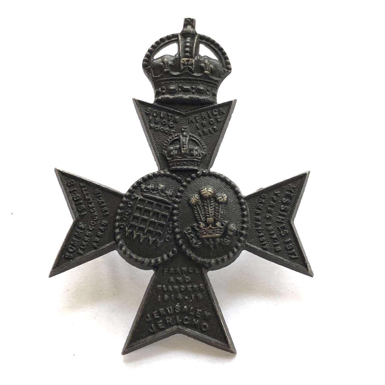 16th London post 1922 Officer's cap badge by Gaunt late Jennens