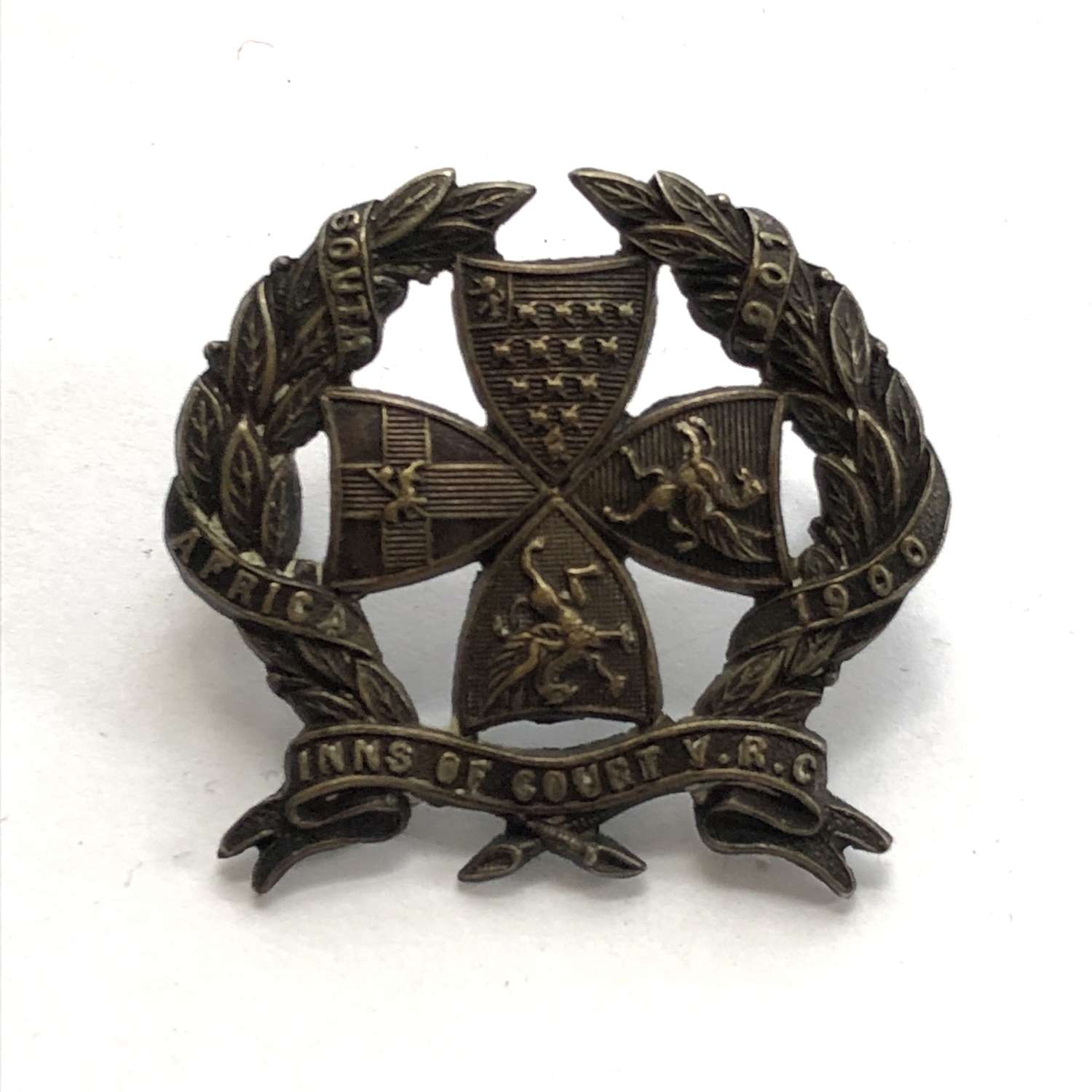 Inns of Court Volunteer Rifle Corps Officer's cap badge c1905-08