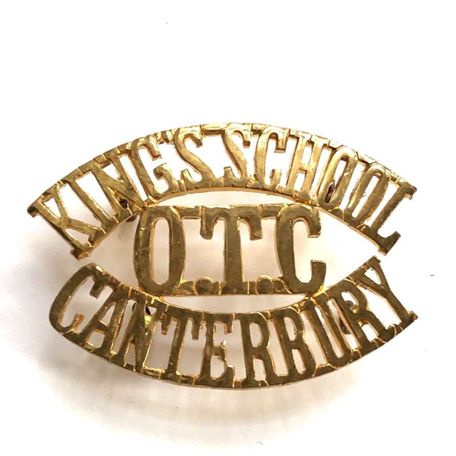 KINGS SCHOOL  / OTC / CANTERBURY Kent shouder title title