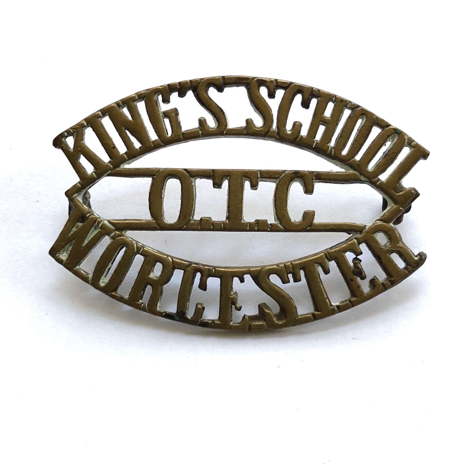 KINGS SCHOOL / OTC / WORCESTER shoulder title circa 1908-40