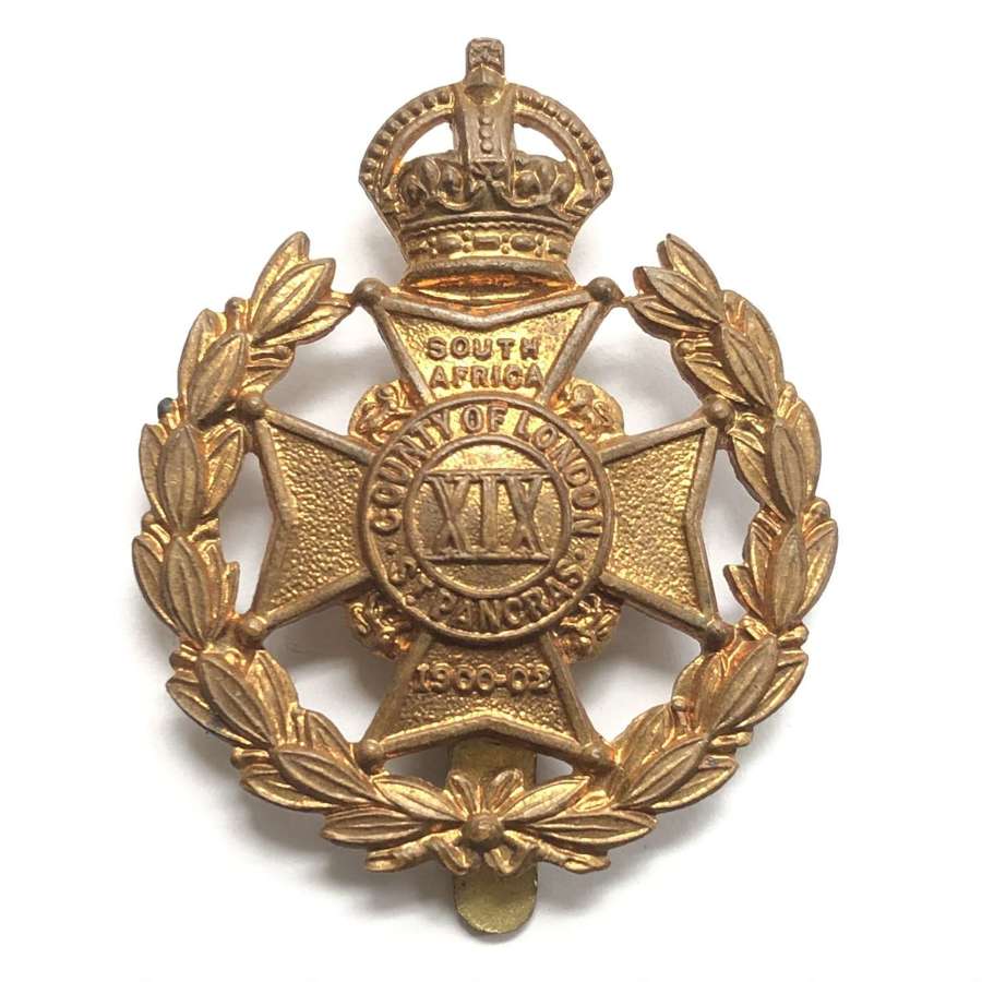 19th London (St.Pancras) cap badge circa 1908-36