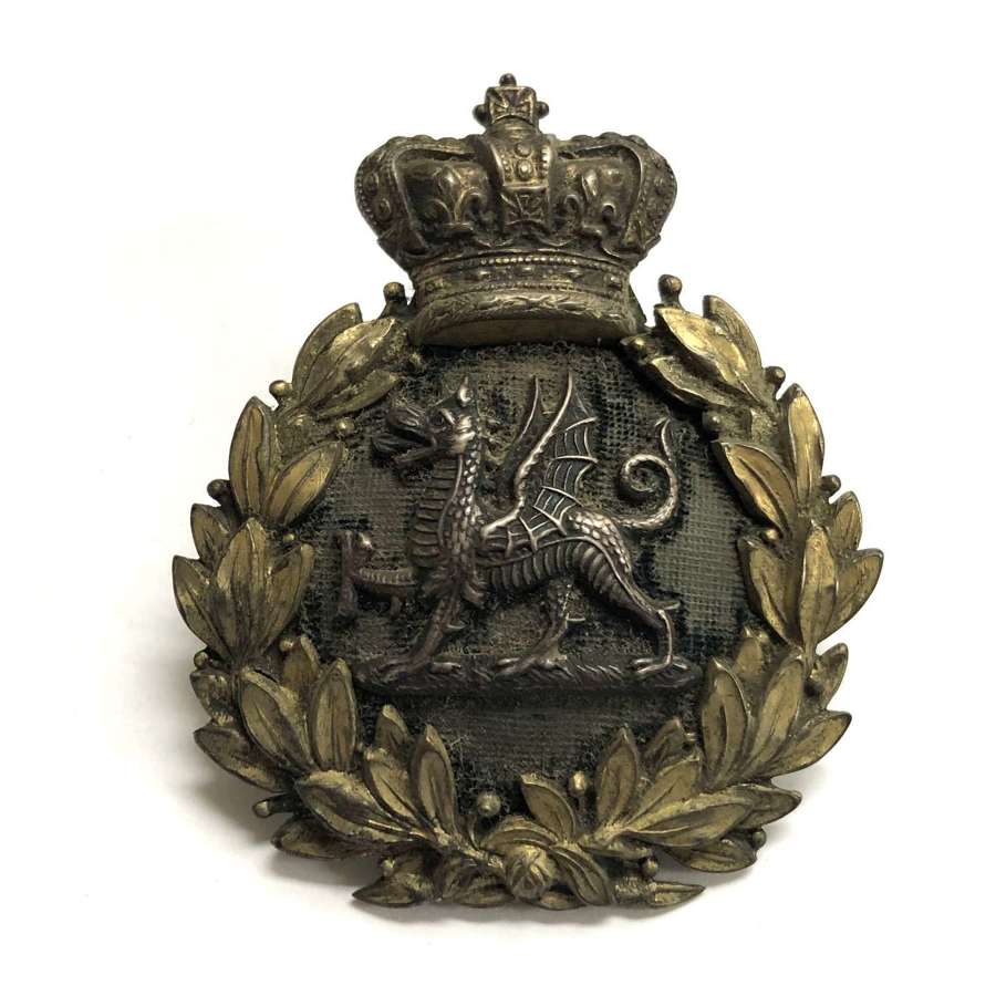 South Wales Borderers Victorian Officer's forage cap badge c1881-96