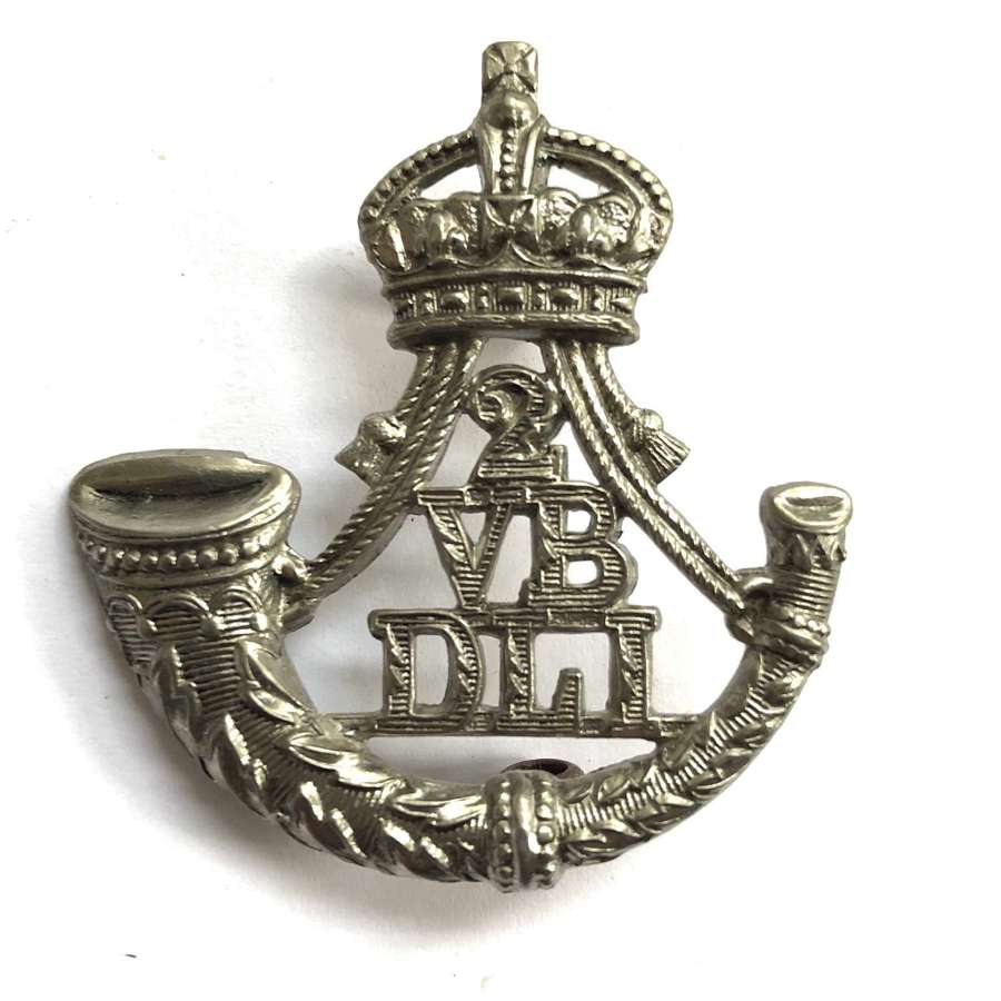2nd VB Durham Light Infantry Victorian cap badge