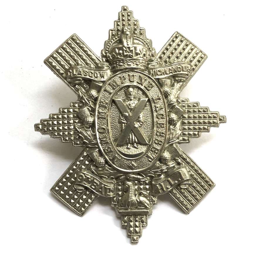 9th Bn. HLI (Glasgow Highlanders) glengarry badge circa 1908-39