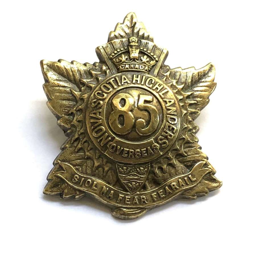 Canadian 85th (Nova Scotia Hldrs) CEF glengarry badge