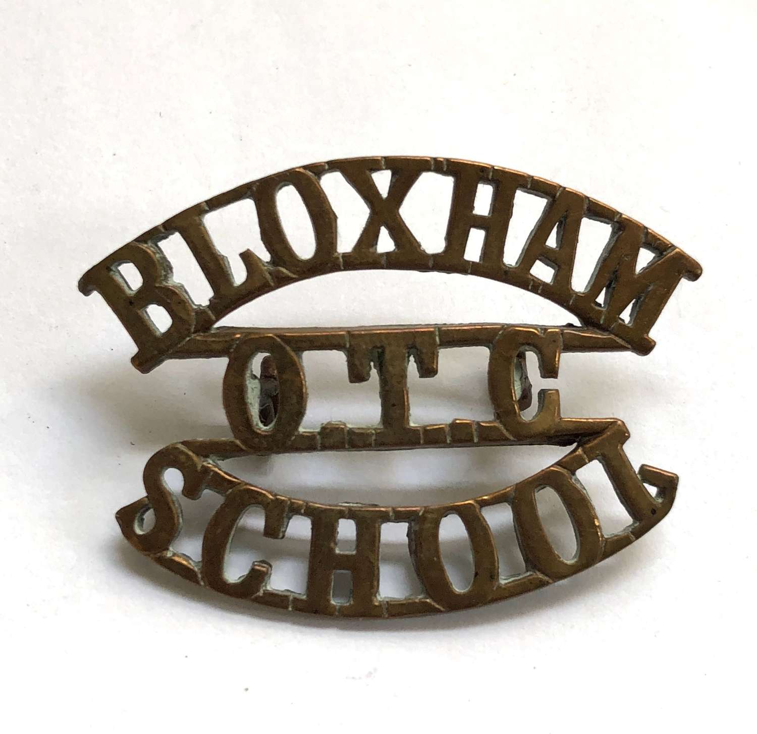 BLOXHAM / OTC / SCHOOL Oxfordshire shoulder title circa 1908-40