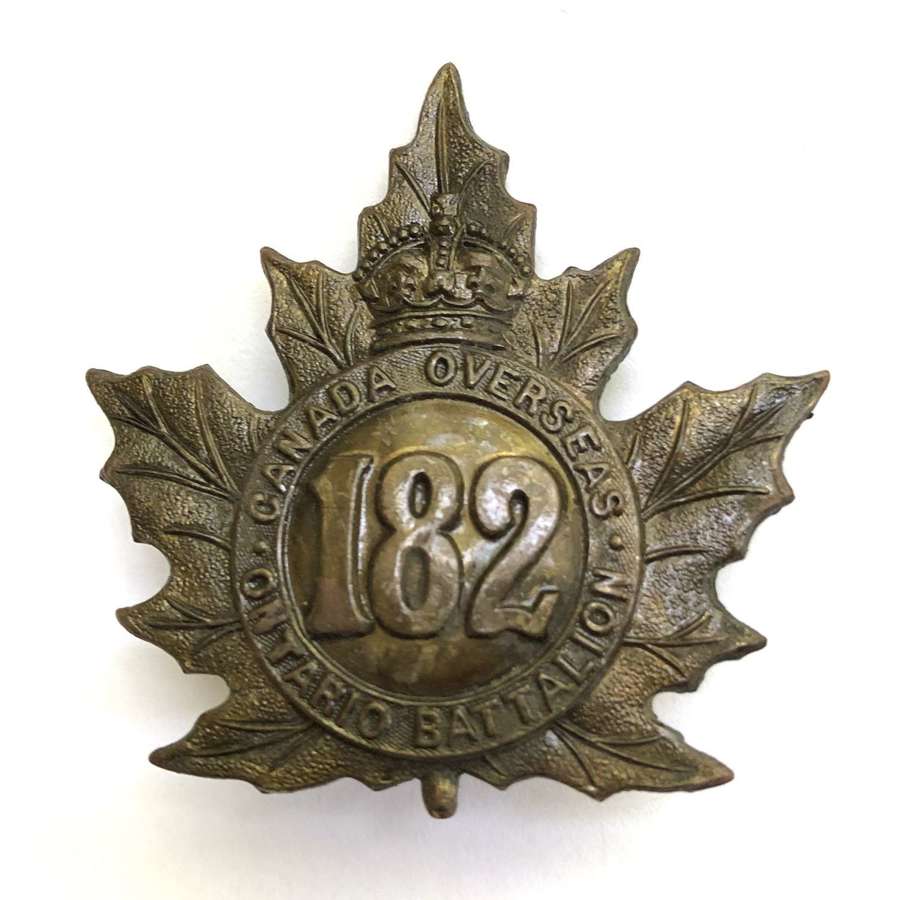 Canadian 182nd Battalion (Ontario County) CEF WW1 cap badge by Ellis
