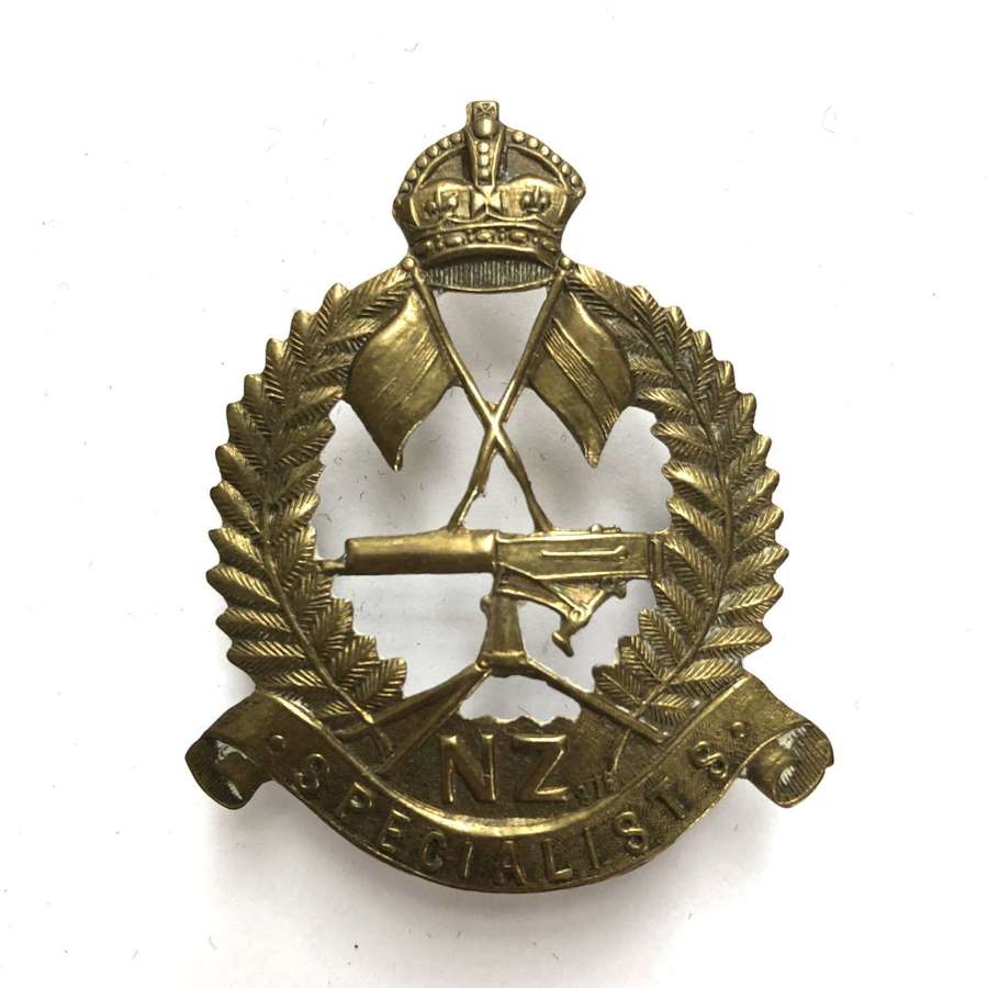 New Zealand Specialists Reinforcements WW1 brass cap badge