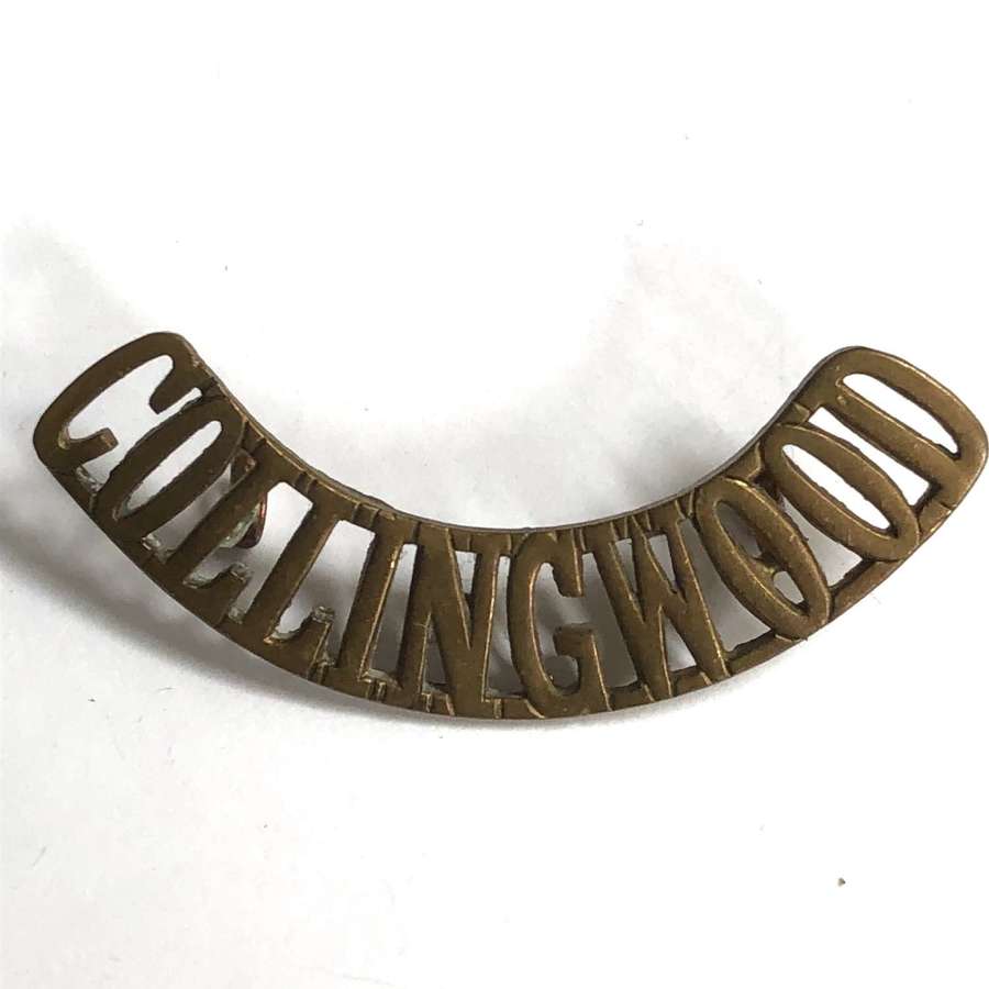 COLLINGWOOD rare WW1 Royal Naval Division 1914-15 brass shoulder title