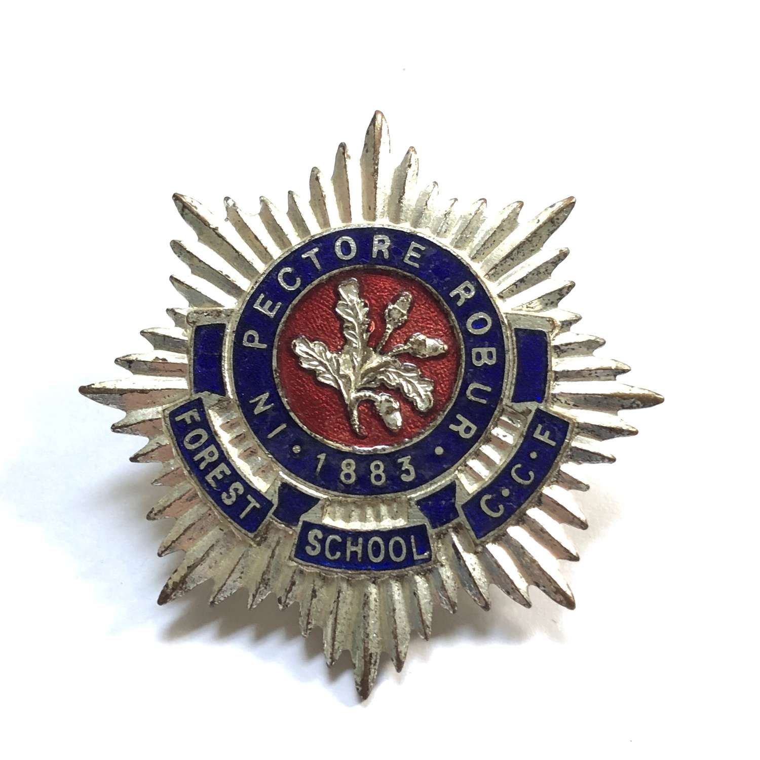 Forest School CCF, Walthamstow, London E17 enamelled cap badge