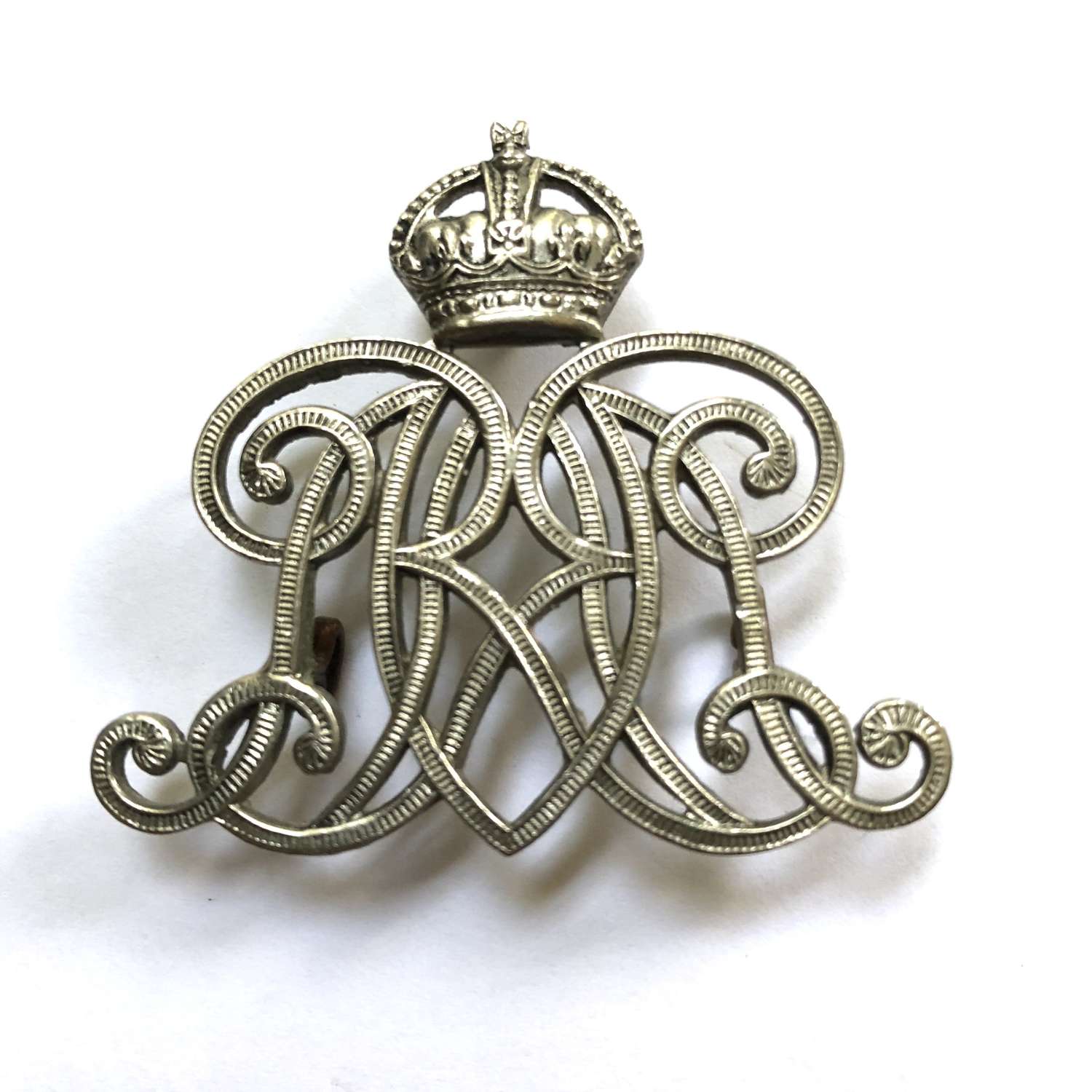 9th Queen's Royal Lancers NCO's white metal arm badge circa 1901-52