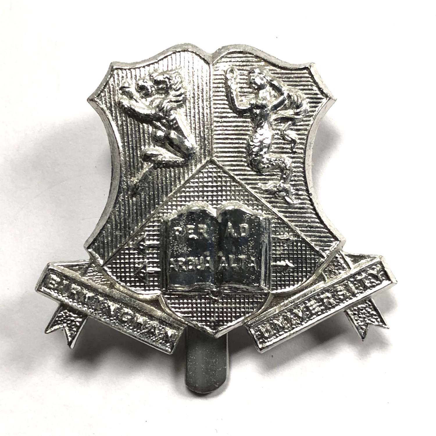 Birmingham University anodised cap badge by Timmings Ltd