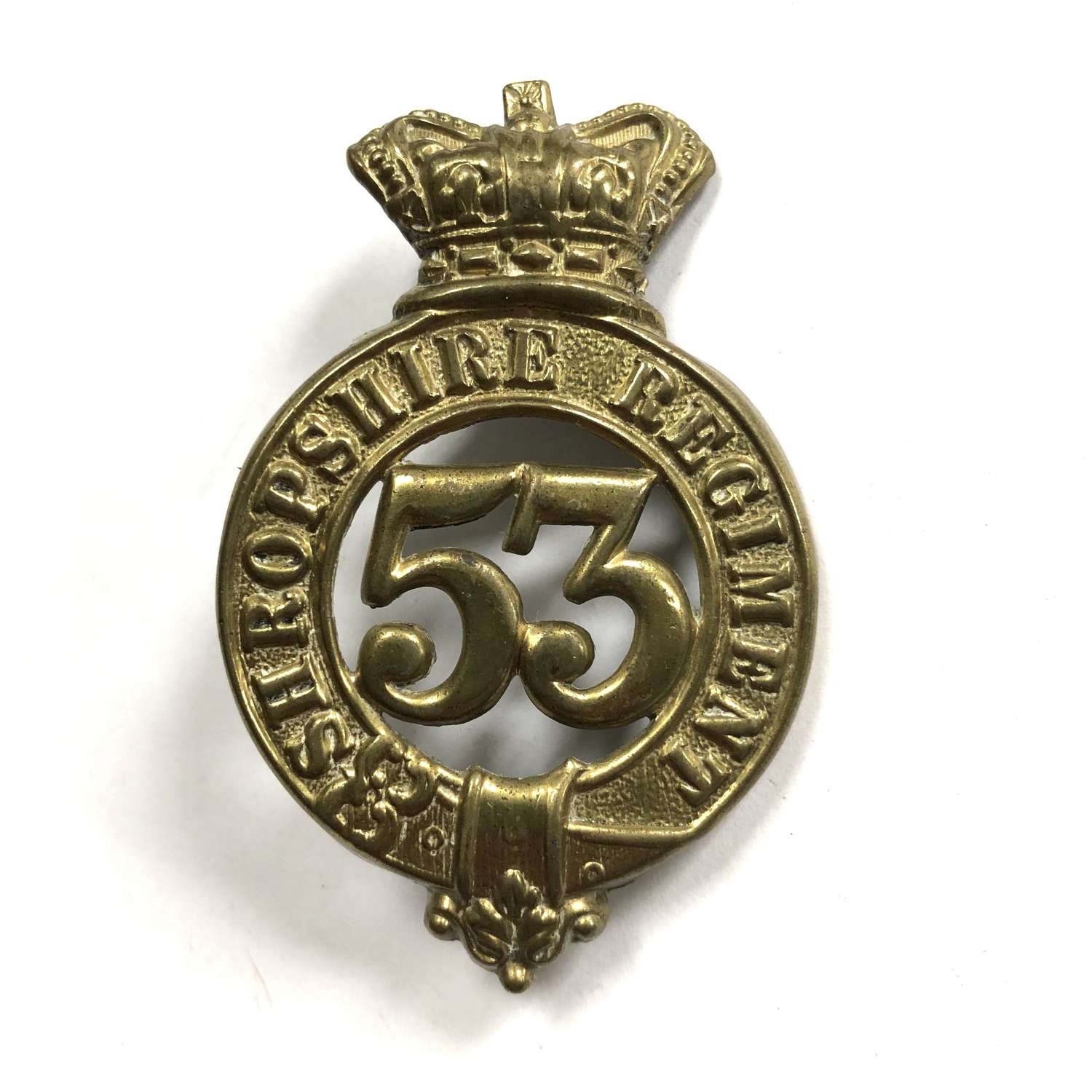 53rd (Shropshire) Foot Victorian glengarry badge c1874-81