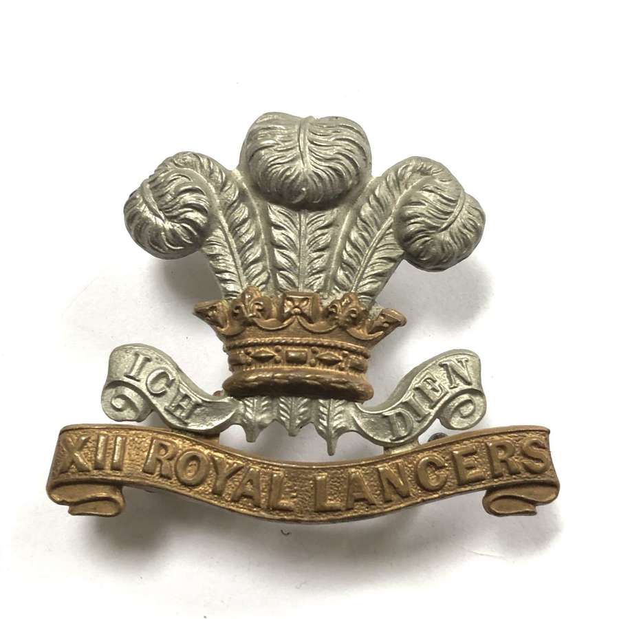 12th Royal Lancers Victorian cap badge 1896-1902
