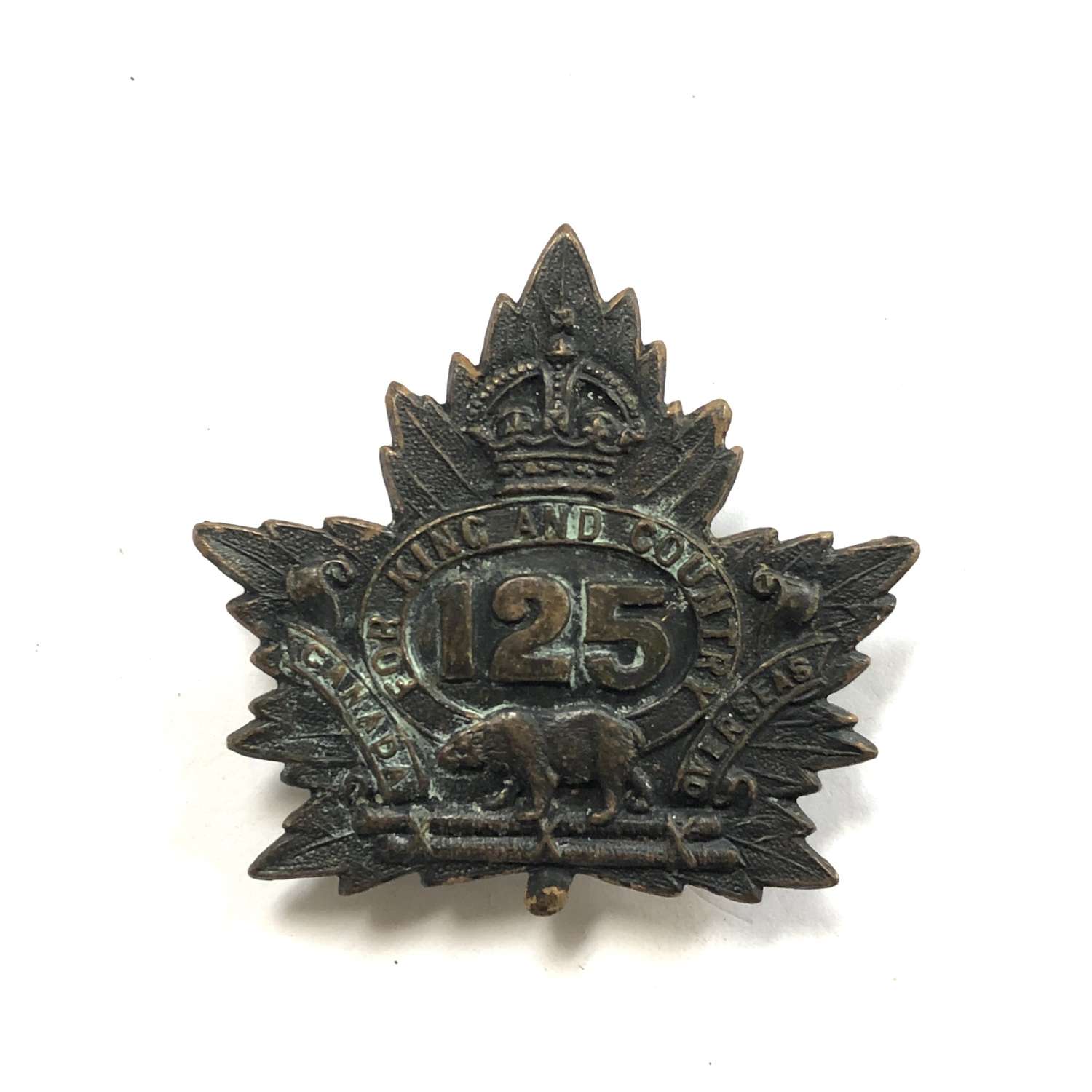 Canadian 125th Bn CEF WW1 cap badge