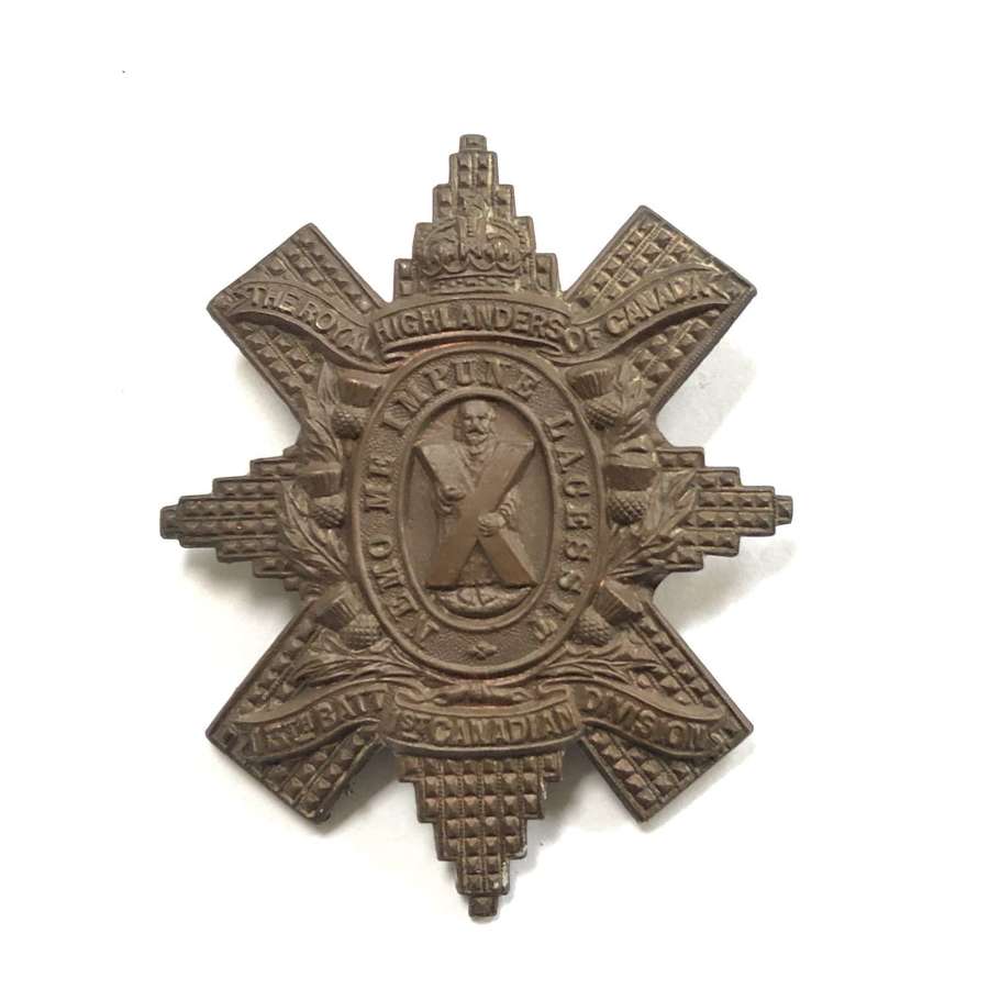 13th Bn CEF Royal Scots Highlanders of Canada WW1 glengarry badge
