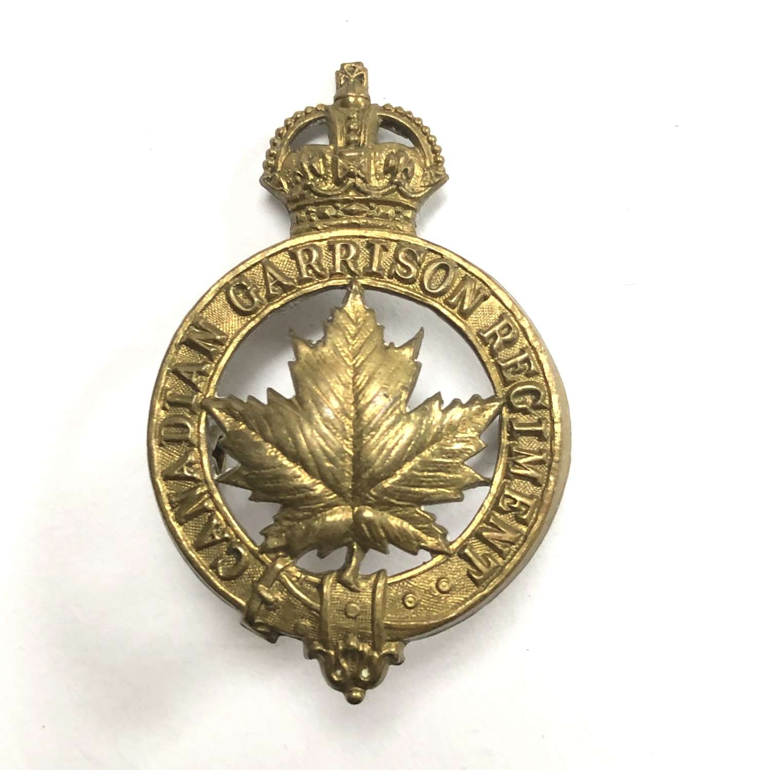 Canadian Garrison Regiment cap badge by Rondeau, Quebec