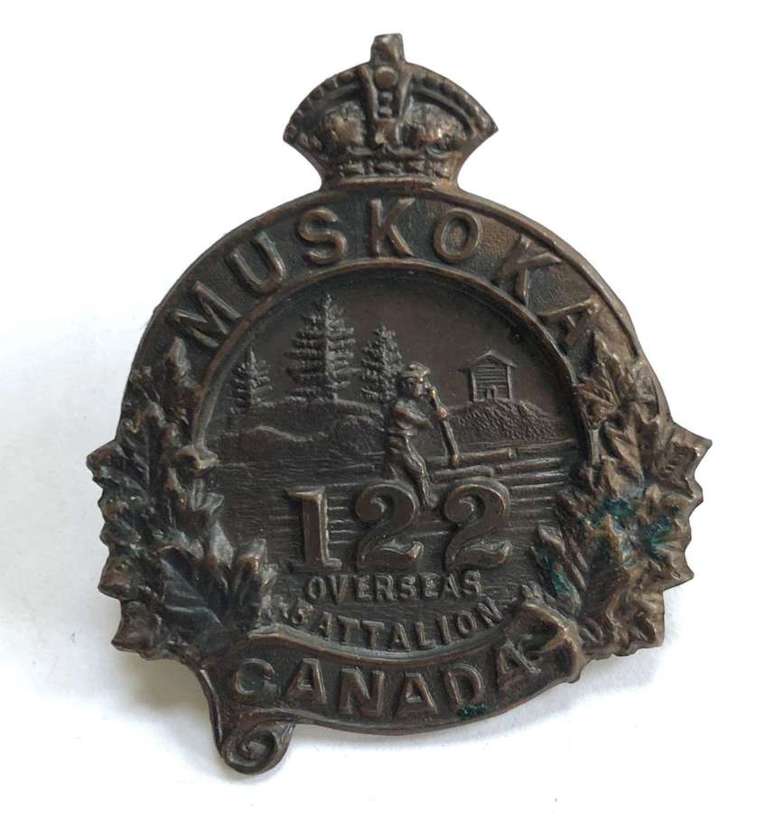 Canada. 122nd (Muskoka) Bn CEF WWI cap badge