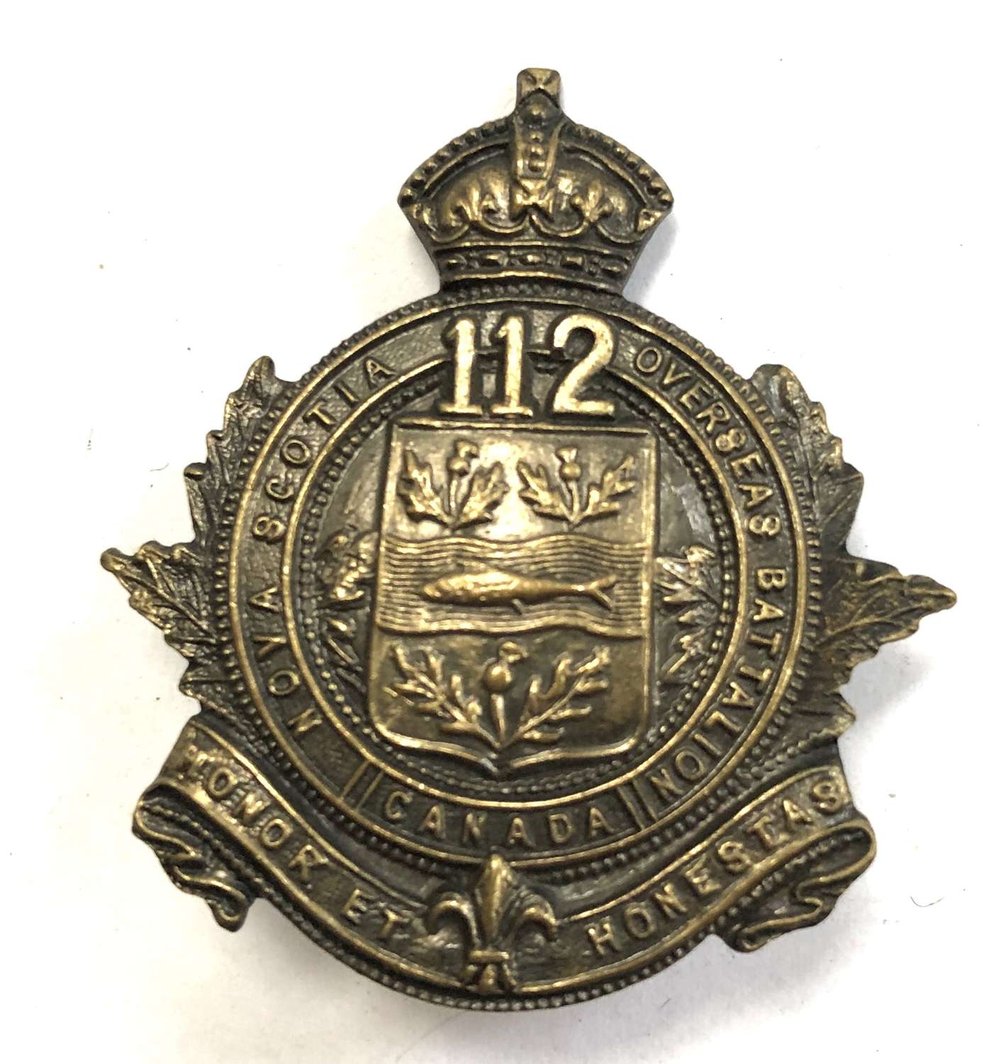 Canadian 112nd Bn. CEF WW1 cap badge