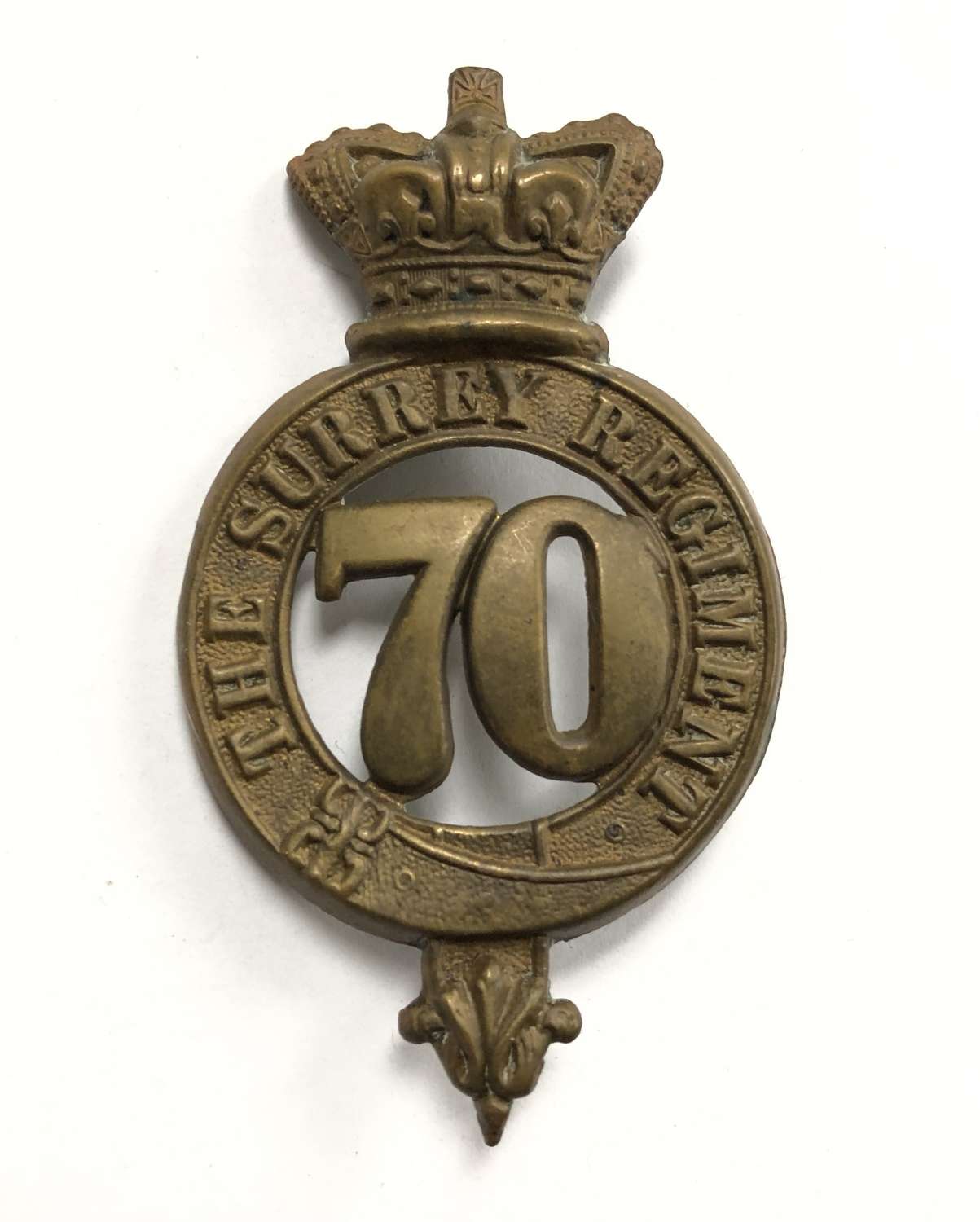 70th (The Surrey) Regiment of Foot Victorian glengarry badge c1874-81