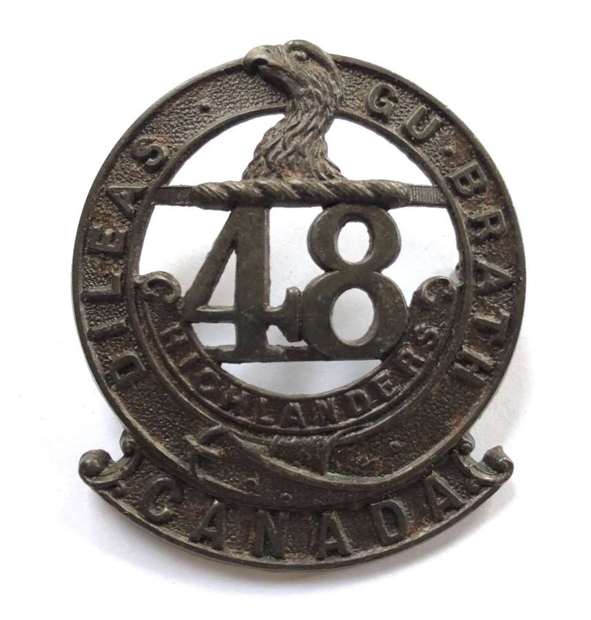 Canada. 15th Bn (48th Highlanders) CEF WWI glengarry badge