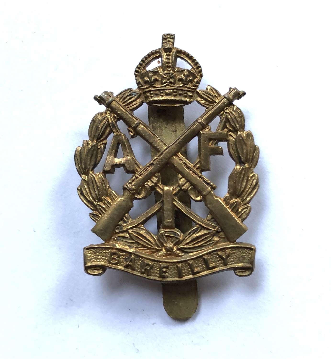 Indian Army. Bareilly Contingent AFI cap badge.