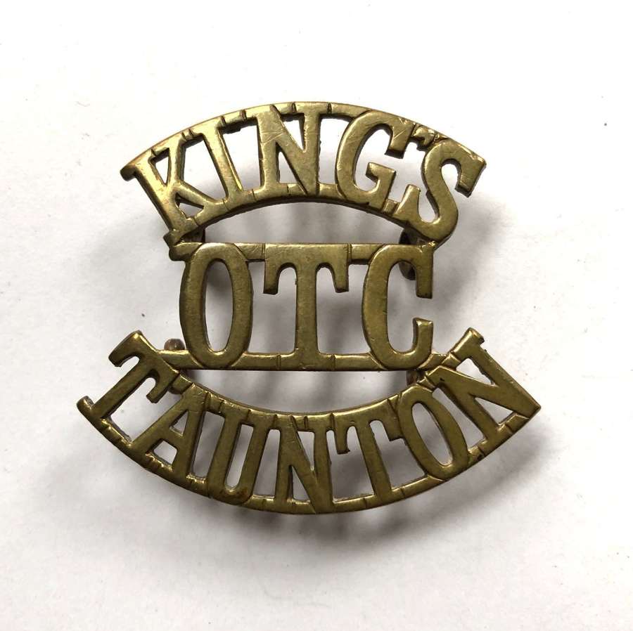 KING'S  / OTC / TAUNTON Devon shoulder title c1908-40
