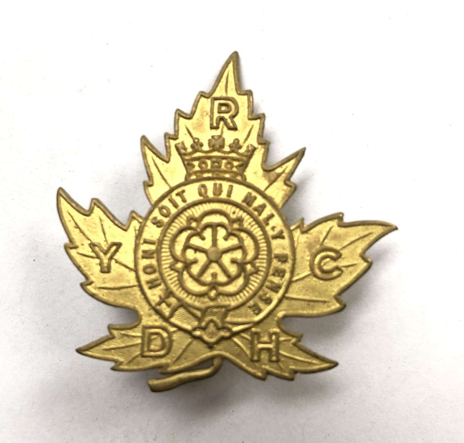 The Duke of York's Royal Canadian Hussars post 1898 cap badge