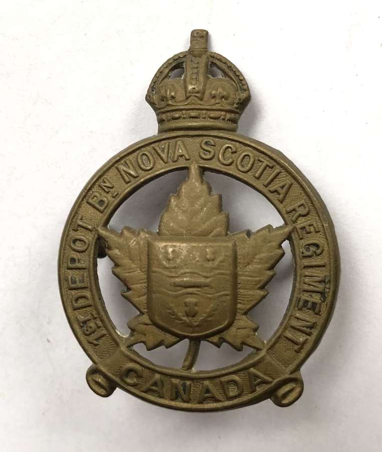 WW1 1st Depot Battalion Nova Scotia Regiment cap badge