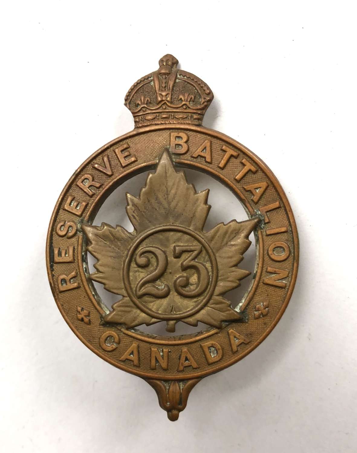 23rd Reserve Battalion Canada WW1 cap badge
