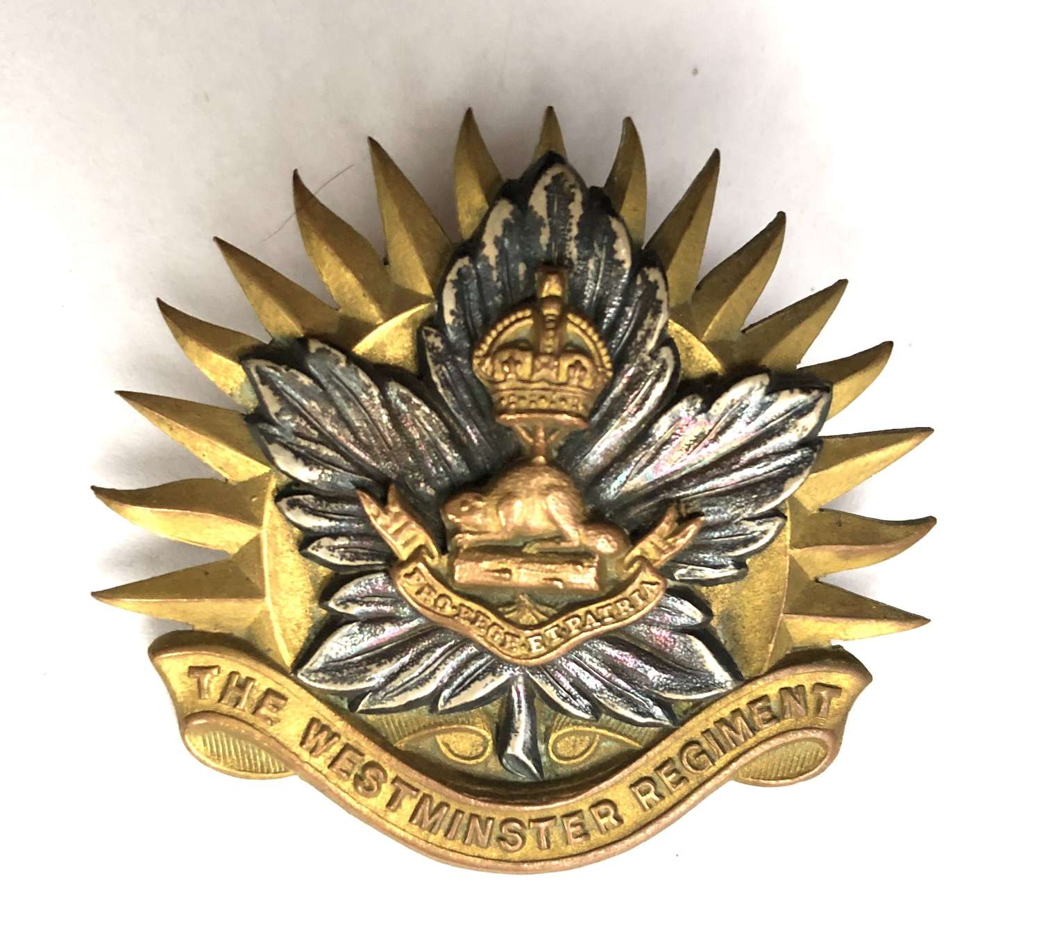 Canada. Westminster Regiment Officer's cap badge c1931