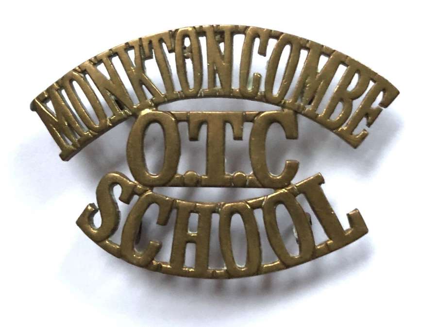 MONKTON COMBE / OTC / SCHOOL Rutland shoulder title c1908-40