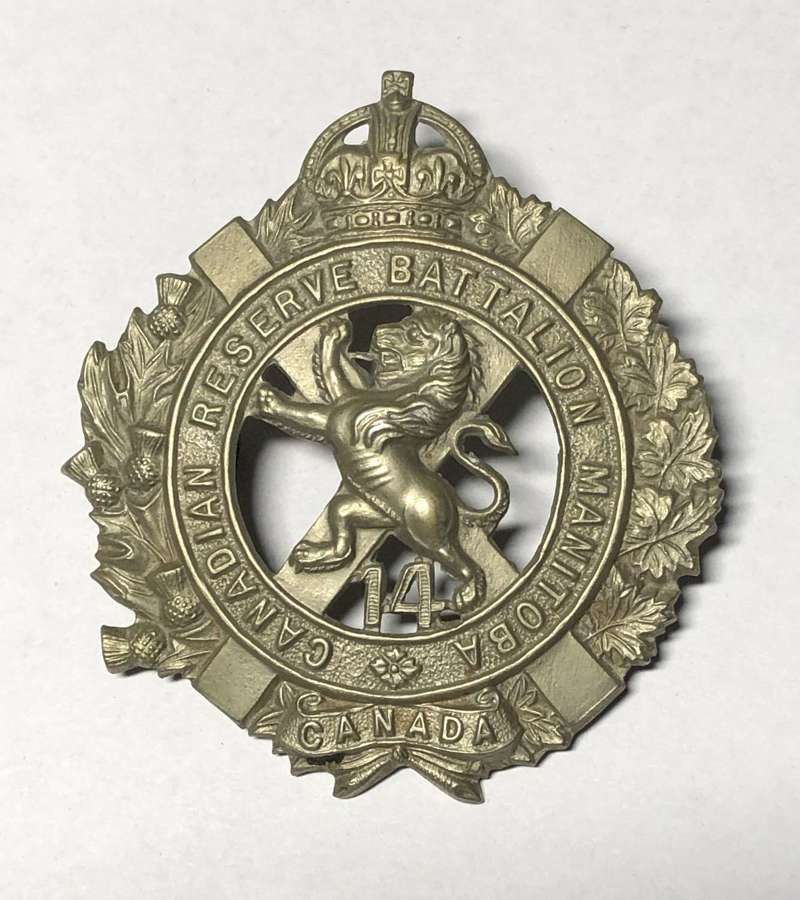 14th Canadian Reserve Battalion Manitoba WW1 cap badge