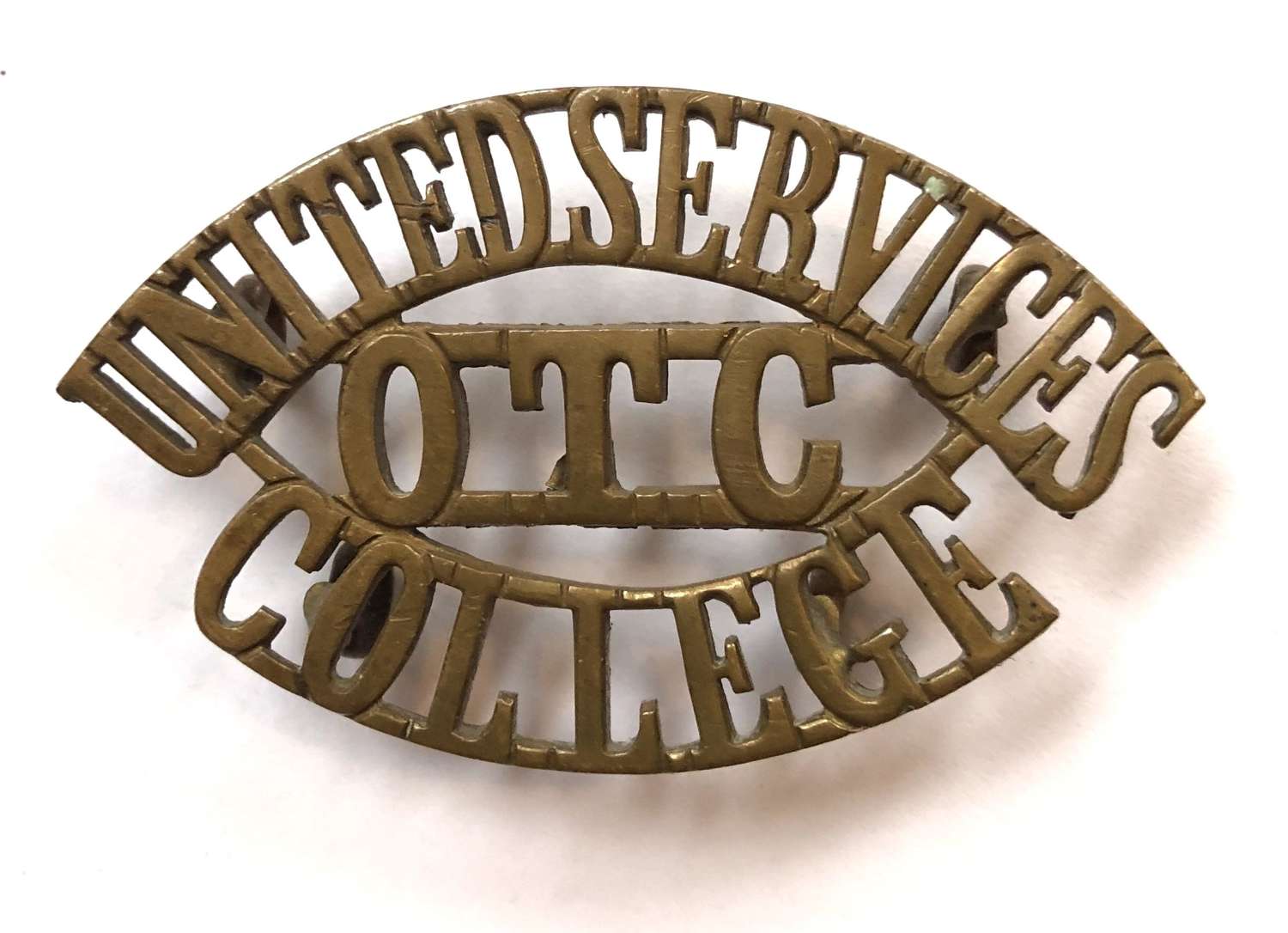 UNITED SERVICES / OTC / COLLEGE shoulder title c1908-40