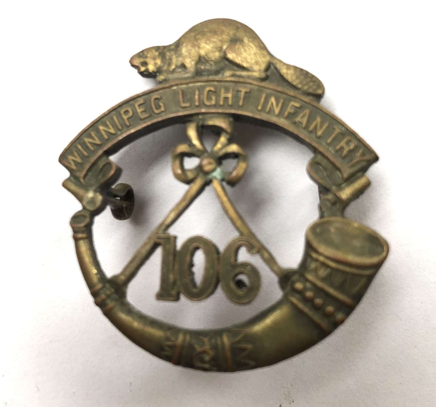 Canada. 106th Winnipeg Light infantry cap badge. c1912 by RJ Inglis