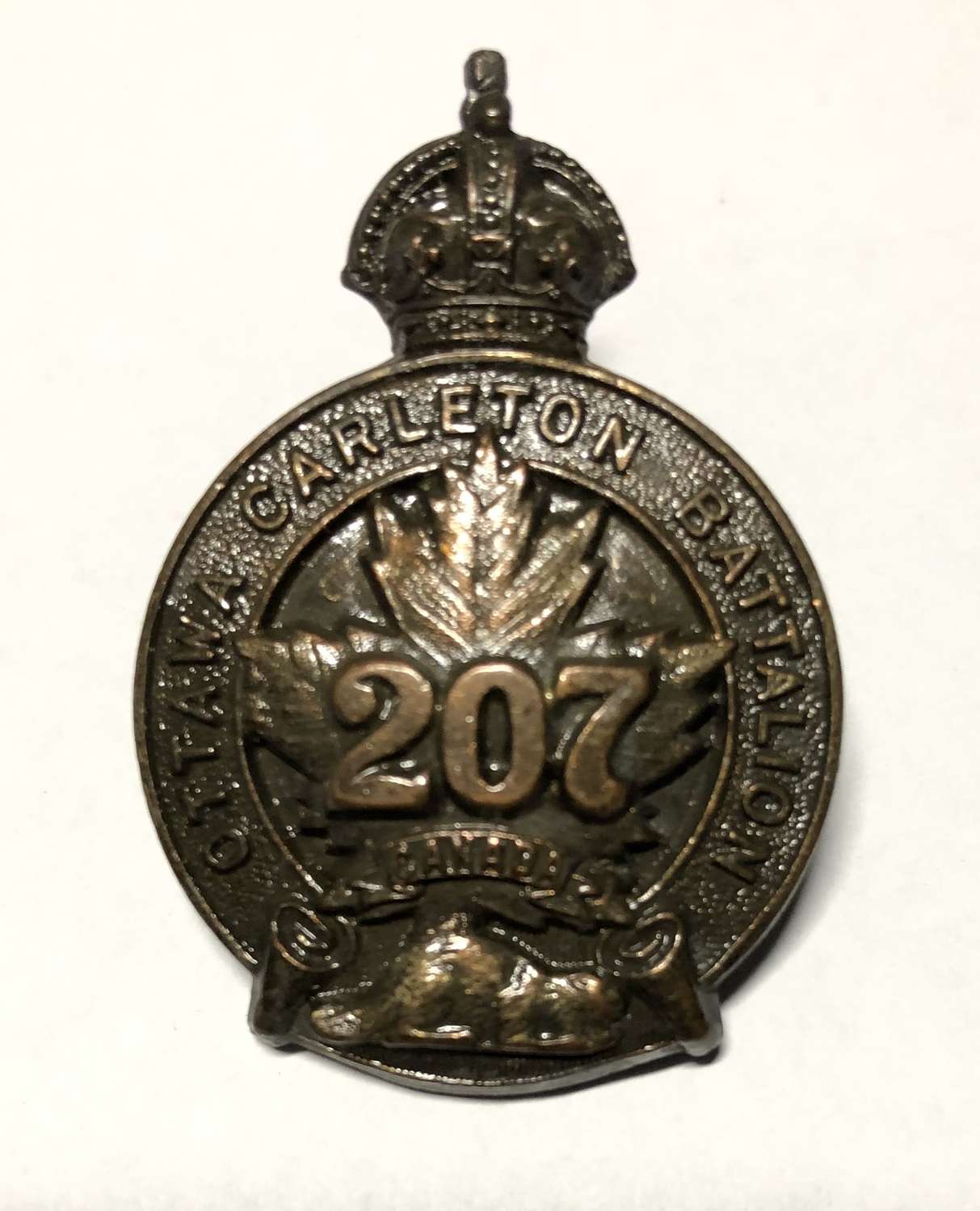 Canada 207th Ottawa Carleton Bn CEF WW1 cap badge