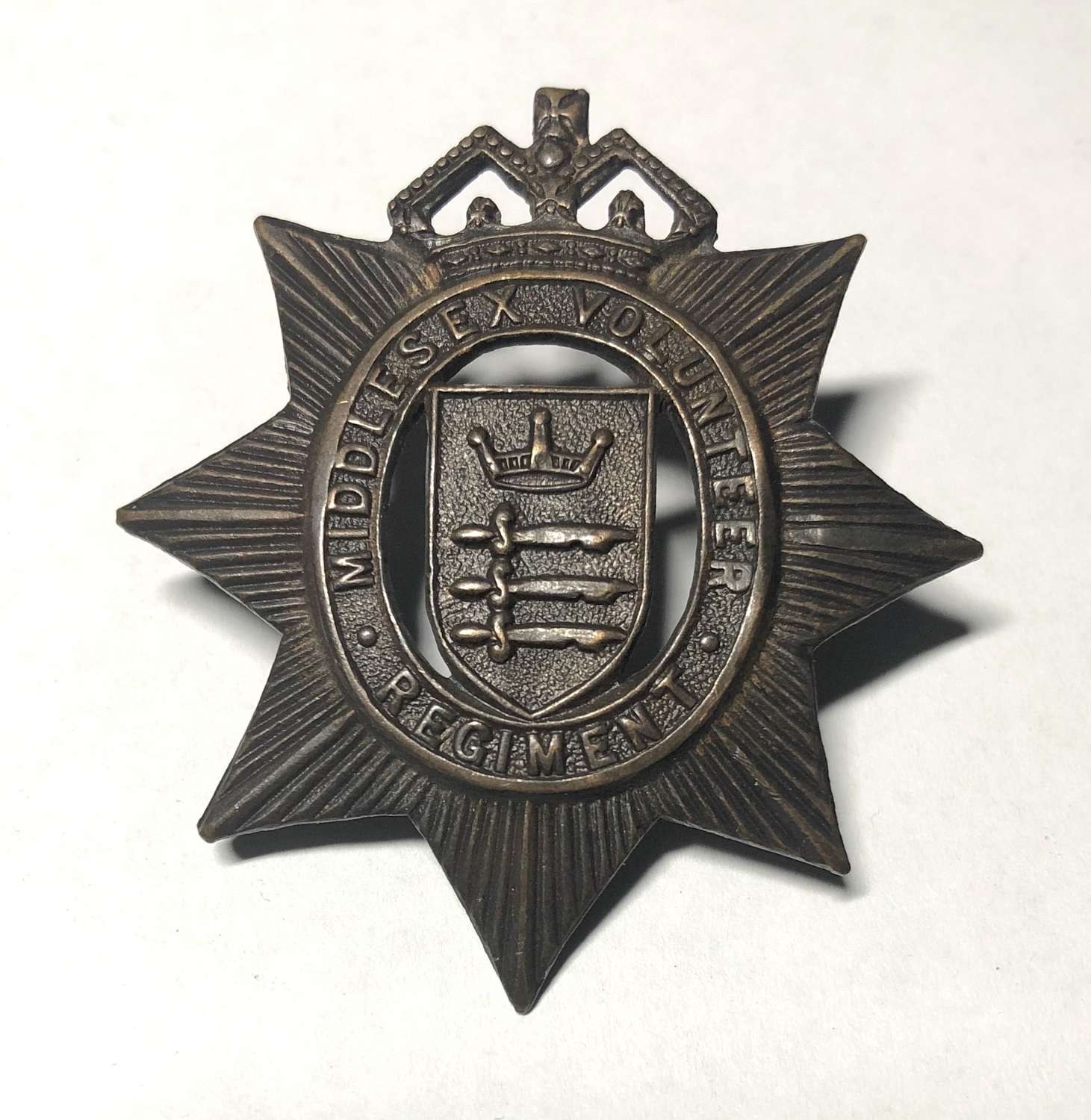 Middlesex Volunteer Regiment WW1 VTC cap badge